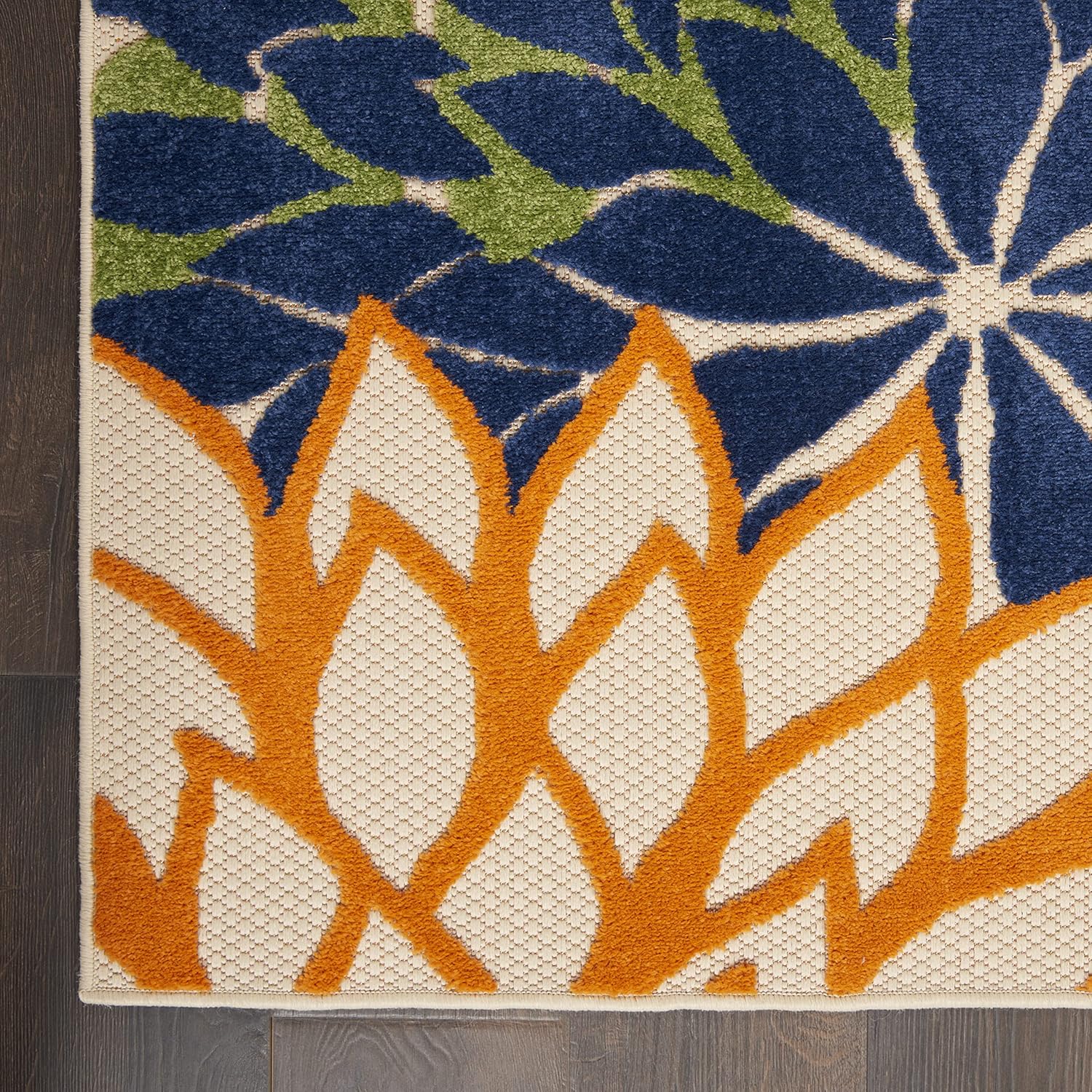Nourison Aloha Indoor/Outdoor Multicolor 5'3" x 7'5" Area Rug, Tropical, Botanical, Easy Clean, Non Shedding, Bed Room, Living Room, Dining Room, Deck, Backyard, Patio (5x7) - Image 7